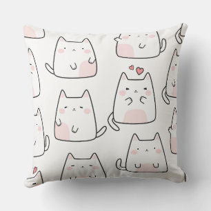 Coussin Cute chat kitty sans couture motif