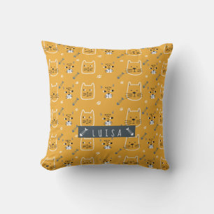 Coussin Cute Chat Motif moderne Personnalisé