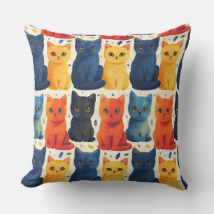 Coussin Cute chatons colorés motif pour enfants