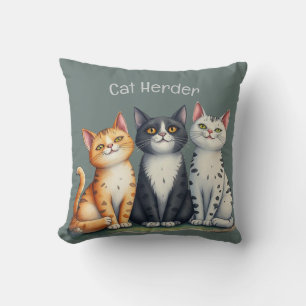 Coussin Cute Chats Chatons Chatons Happy Grey