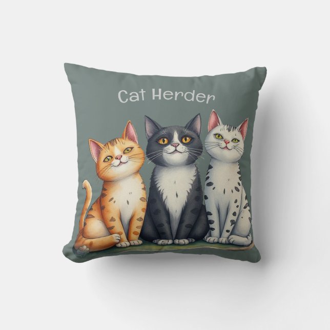 Coussin Cute Chats Chatons Chatons Happy Grey (Recto)