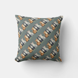 Coussin Cute Chats Chatons Chatons Happy Grey