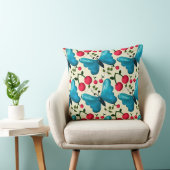 Coussin Cute Cherry Butterfly Pattern, Glossy Kawaii Fruit (Chaise)