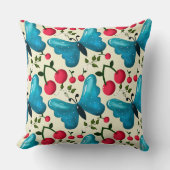 Coussin Cute Cherry Butterfly Pattern, Glossy Kawaii Fruit (Recto)