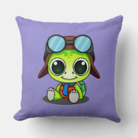 Cute Chibi Cartoon Turtle en Aviator Casquette