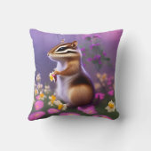 Coussin Cute Chipmunk en Fleurs (Verso)