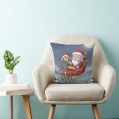 Coussin Cute Christmas Chibi Santa and Elf Pillow (Chaise)