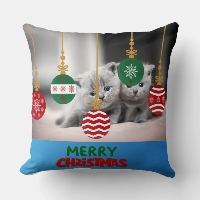 Coussin Cute Christmas Kittens Decorative Pillow (Recto)