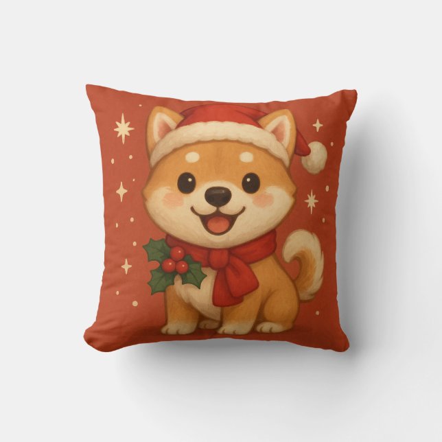 Coussin Cute Christmas Puppy (Recto)