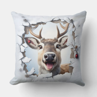 Coussin Cute Christmas Reindeer Throw Pillow