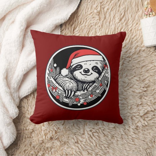 Coussin Cute Christmas Sloth Pillow (Couverture)