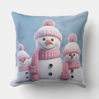 Coussin Cute Christmas Snowman Throw Pillow