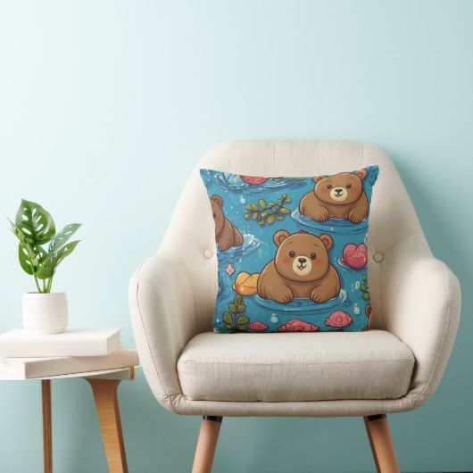 Coussin Cute Chubby Bear Natation (Chaise)