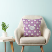 Coussin Cute chubby bébé Unicorn motif, monogramme violet (Chaise)