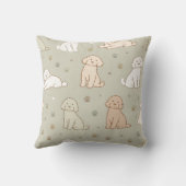 Coussin Cute Cockapoo Pattern Pillow | Dog Lover Cushion (Verso)