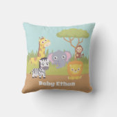 Coussin Cute couleur Safari Animaux Baby Nursery Decoratio (Verso)