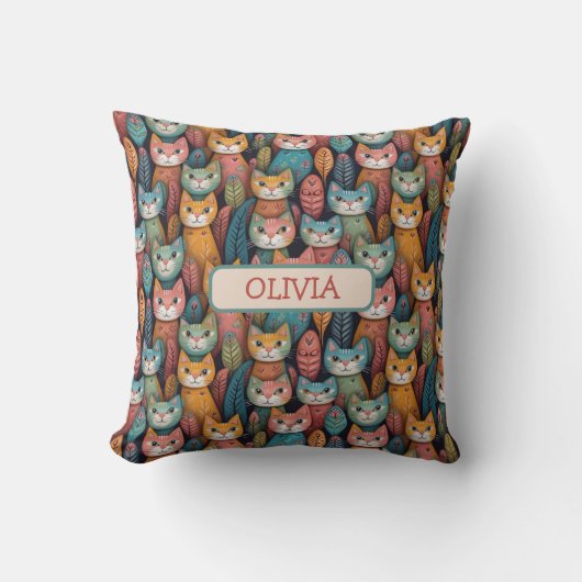 Coussin Cute couleur Whimsical Kittens Motif (Recto)