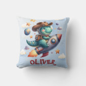 Coussin Cute Cowboy Astronaut Dinosaur Roulage de fusée sp (Recto)