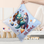 Coussin Cute Cowboy Astronaut Dinosaur Roulage de fusée sp