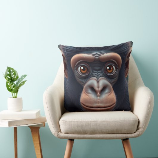 Coussin Cute Crazy Funny Chimpanzé Anime Portrait (Chaise)
