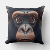 Coussin Cute Crazy Funny Chimpanzé Anime Portrait (Recto)