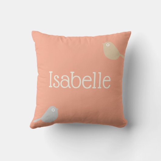Coussin Cute Custom Little Birds Pastel Colors (Verso)
