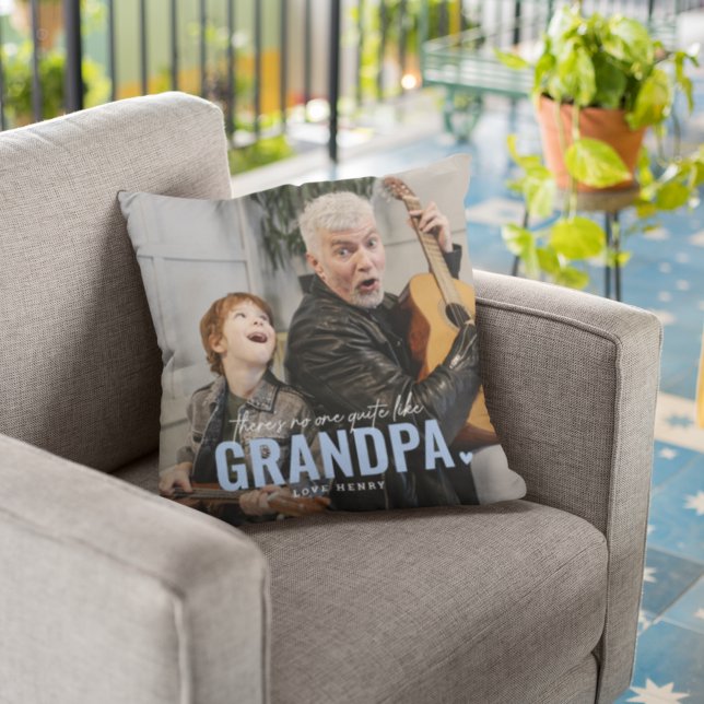 Coussin Cute Custom Photo Keepsaké GRANDPA cadeau (Créateur téléchargé)