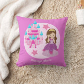 Coussin Cute Custom Rose Princess Castle Anniversaire (Couverture)