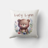 Coussin Cute Cute Bear Cub Nursery Wall Art (Verso)