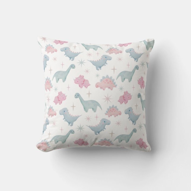 Coussin Cute Dinosaur Motif Girls Nursery Room (Recto)