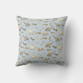 Coussin Cute Dinosaur Nom personnalisé Bleu (Verso)