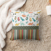 Coussin Cute Dinosaur Stripe Motif Enfants (Couverture)