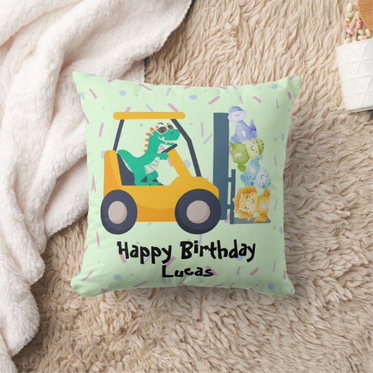 Coussin Cute dinosaure Construction Camion garçon B2S Anni (Couverture)