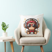 Coussin Cute DJ Monkey with Headphones for Kids (Chaise)