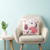 Coussin Cute Dog Holding Pink Heart (Chaise)