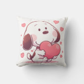 Coussin Cute Dog Holding Pink Heart (Recto)