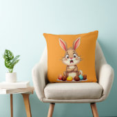 Coussin Cute Easter Bunny Sitting with Chocolate almofada (Chaise)