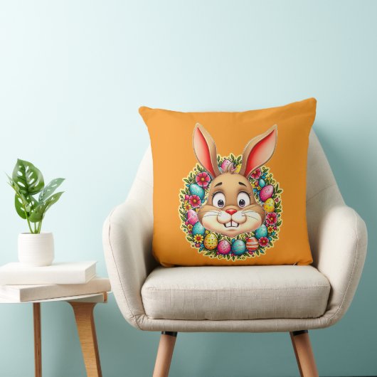 Coussin Cute Easter Bunny – Spring Flowers almofada (Chaise)