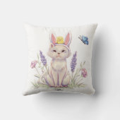 Coussin Cute Easter Cat with Chick Illustration pillow (Verso)
