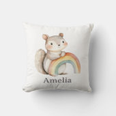 Coussin Cute Écureuil Tenant Un Arc-En-Ciel Une Pépinière  (Recto)
