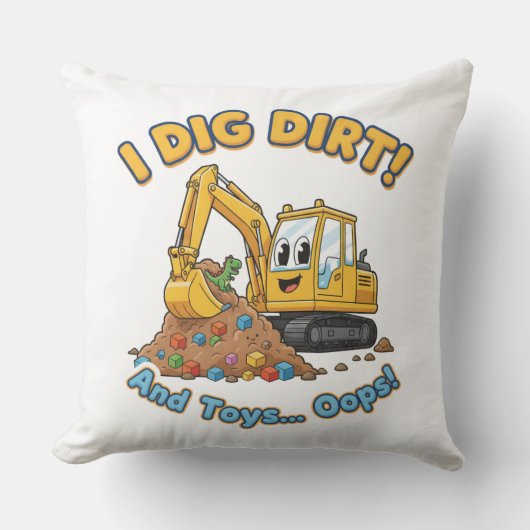 Coussin Cute Excavator-Funny Construction Decor (Recto)