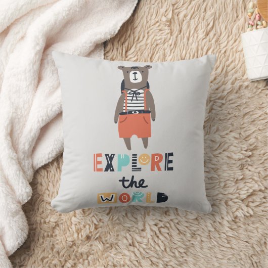 Coussin Cute Exploration Ours (Couverture)