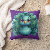 Coussin Cute Fantasy whimsical Blue Peacock (Couverture)