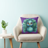 Coussin Cute Fantasy whimsical Blue Peacock (Chaise)