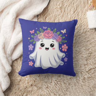 Coussin Cute Fantôme Floral Kawaii Fantôme Halloween Kawai