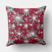 Coussin Cute festive holiday Polar bear glitter snowflakes (Verso)