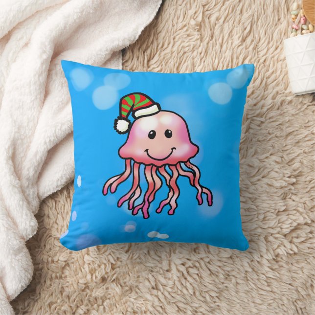 Coussin Cute Festive Jellyfish Cartoon (Couverture)