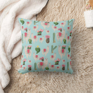 Coussin Cute Fiesta Llama & Cactus Motif