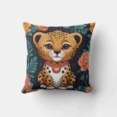 Coussin Cute floral bleu Cheetah Imprimer (Verso)