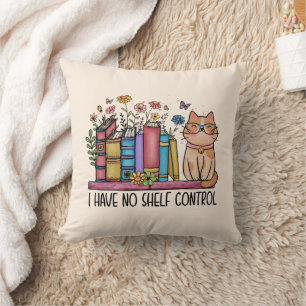 Coussin Cute Floral Livres et Chat